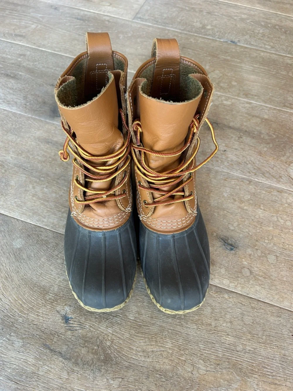 L.L. Bean Brown and Black Leather & Rubber Winter Boots